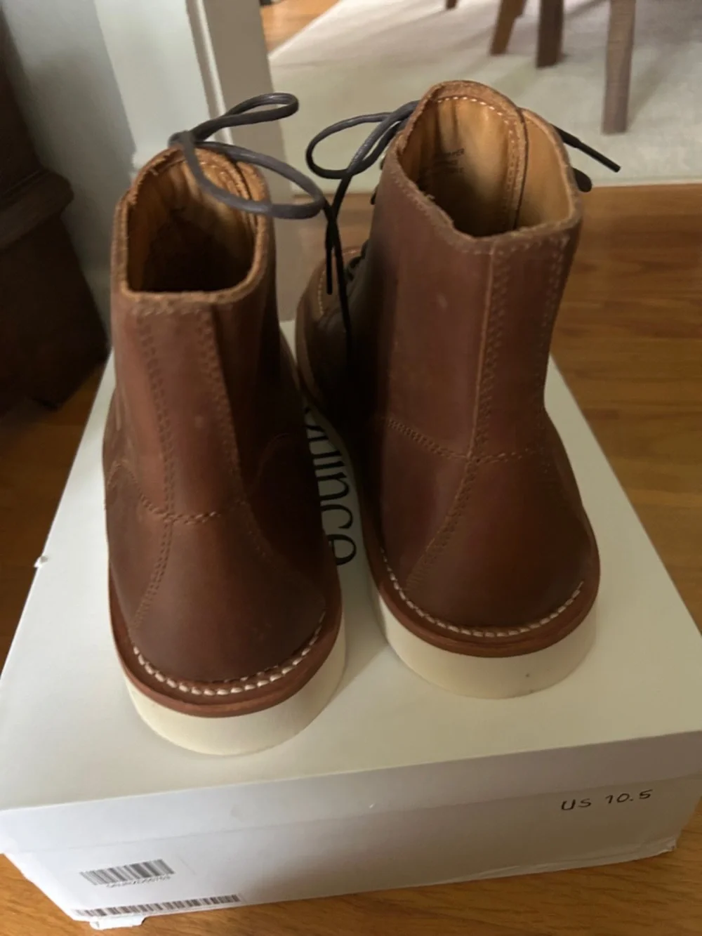 Quince crafted leather Men's‎ whiskey Moc Toe Work Boots size 10.5